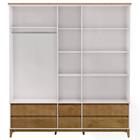 Guarda Roupa 5 Pt Com Espelho E Penteadeira Com Led Mdf/madei