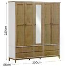 Guarda Roupa 5 Pt Com Espelho E Penteadeira Com Led Mdf/madei