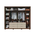 Guarda Roupa 6 Gavetas Ripado Com Espelho Veyron Havana Off W