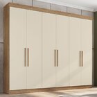 Guarda Roupa 6 Porta 3 Gavetas Sky Conquista Móveis Amêndoa/o