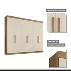 Guarda Roupa 6 Porta 3 Gavetas Sky Conquista Móveis Amêndoa/o