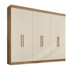 Guarda Roupa 6 Porta 3 Gavetas Sky Conquista Móveis Amêndoa/o