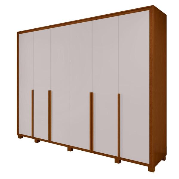 Guarda Roupa 6 Porta S Espelho Easy Space Frassino/off White
