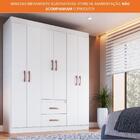 Guarda Roupa 6 Portas 02 Gavetas Montevideu- Cor  Branco