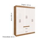 Guarda Roupa 6 Portas 02 Gavetas Montevidéu Nogueira Off - Do