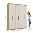 Guarda-roupa 6 Portas 180cm X 220cm X 47cm Milan Capuccino /o
