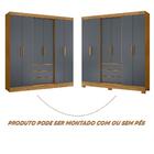 Guarda Roupa 6 Portas 197cm Freijó Cinza Clementine Shop Jm