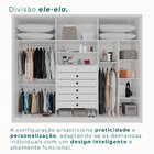 Guarda-roupa 6 Portas 1 Gaveta Anápolis Ripado 100% Mdf Branc