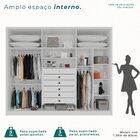 Guarda-roupa 6 Portas 1 Gaveta Anápolis Ripado 100% Mdf Branc