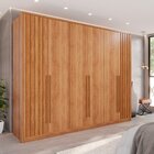 Guarda-roupa 6 Portas 1 Gaveta Anápolis Ripado 100% Mdf Cinam