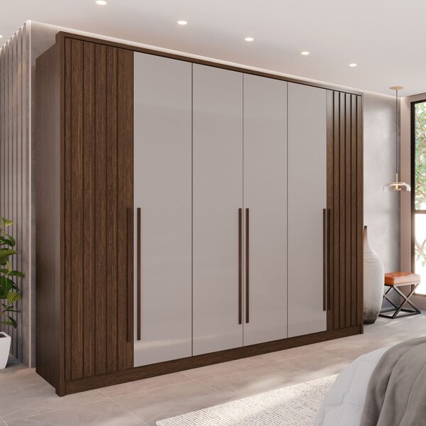 Guarda-roupa 6 Portas 1 Gaveta Anápolis Ripado 100% Mdf New C