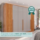Guarda-roupa 6 Portas 1 Gaveta Anápolis Ripado 100% Mdf Off w