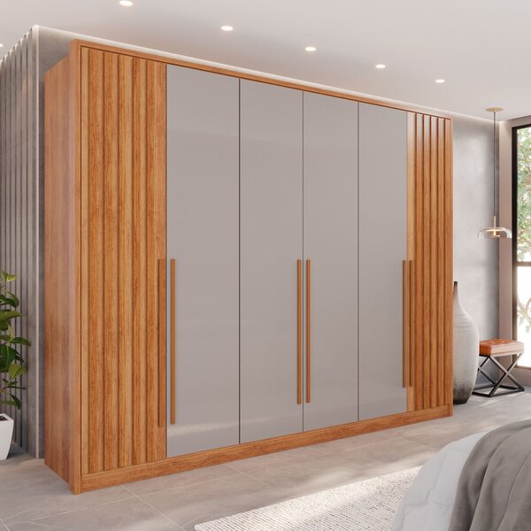 Guarda-roupa 6 Portas 1 Gaveta Anápolis Ripado 100% Mdf Off w