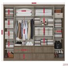 Guarda-roupa 6 Portas 250cm X 230cm X 55cm Nobre Rustic
