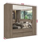 Guarda-roupa 6 Portas 250cm X 230cm X 55cm Nobre Rustic