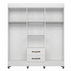 Guarda-roupa 6 Portas 2 Gavetas 100% Mdf Luna Branco