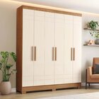 Guarda-roupa 6 Portas 2 Gavetas Arthur Nature/off White