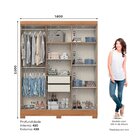 Guarda-roupa 6 Portas 2 Gavetas Arthur Nature/off White