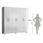Guarda Roupa 6 Portas 2 Gavetas Branco Moval Móveis Panamá 18