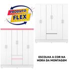 Guarda Roupa 6 Portas 2 Gavetas Branco/rosa Flex Flash Demóbi