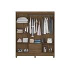 Guarda Roupa 6 Portas 2 Gavetas Castanho Wood Moval Móveis Pa