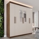 Guarda-roupa 6 Portas 2 Gavetas Com Espelho Paris Espresso Mó