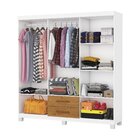 Guarda-roupa 6 Portas 2 Gavetas Com Pés Aurora Branco/cinamomo