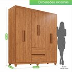Guarda-roupa 6 Portas 2 Gavetas Dubai Plus Cinamomo