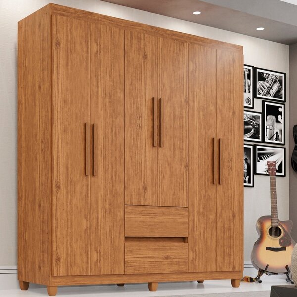 Guarda-roupa 6 Portas 2 Gavetas Dubai Plus Cinamomo