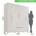 Guarda Roupa 6 Portas 2 Gavetas Dubai Plus Imop Móveis
