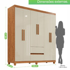 Guarda Roupa 6 Portas 2 Gavetas Dubai Plus Imop Móveis