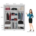 Guarda-roupa 6 Portas 2 Gavetas E 4 Espelhos Miami Carvalho B