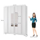 Guarda-roupa 6 Portas 2 Gavetas E 4 Espelhos Miami Carvalho B