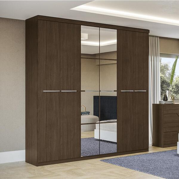 Guarda Roupa 6 Portas 2 Gavetas E Espelho S359 Kappesberg -