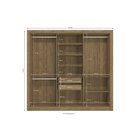 Guarda-roupa 6 Portas 2 Gavetas Em Mdp Nogueira/fendi