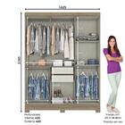 Guarda-roupa 6 Portas 2 Gavetas Londres Multimóveis Cr4018 Rú