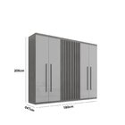 Guarda-roupa 6 Portas 2 Gavetas Mdf Logan  Naturale