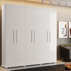 Guarda Roupa 6 Portas 2 Gavetas Milão Branco Camas Fênix