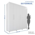 Guarda-roupa 6 Portas 2 Gavetas Paris Espresso Móveis Branco