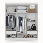 Guarda-roupa 6 Portas 2 Gavetas Paris Espresso Móveis Branco