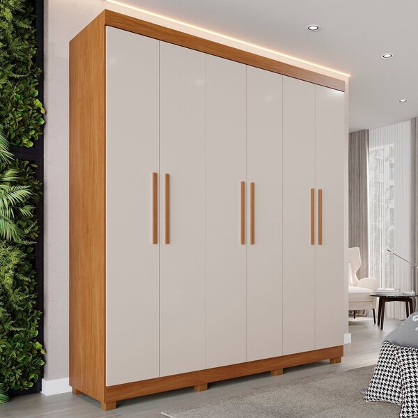 Guarda-roupa 6 Portas 2 Gavetas Paris Espresso Móveis Cinamom