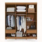 Guarda-roupa 6 Portas 2 Gavetas Paris Espresso Móveis Cinamom