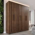 Guarda-roupa 6 Portas 2 Gavetas Paris Espresso Móveis Imbuia