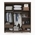 Guarda-roupa 6 Portas 2 Gavetas Paris Espresso Móveis Imbuia