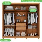 Guarda-roupa 6 Portas 2 Gavetas Portugal Frison Cinamomo/off-