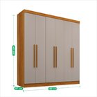 Guarda-roupa 6 Portas 2 Gavetas Recife Cinamomo/off