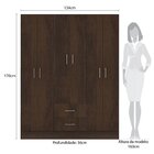 Guarda-roupa 6 Portas 2 Gavetas Rústico