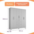 Guarda-roupa 6 Portas 3 Gavetas Amanda Branco