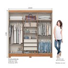 Guarda-roupa 6 Portas 3 Gavetas B367 Nature/off White
