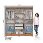 Guarda-roupa 6 Portas 3 Gavetas B368 Nature/off White